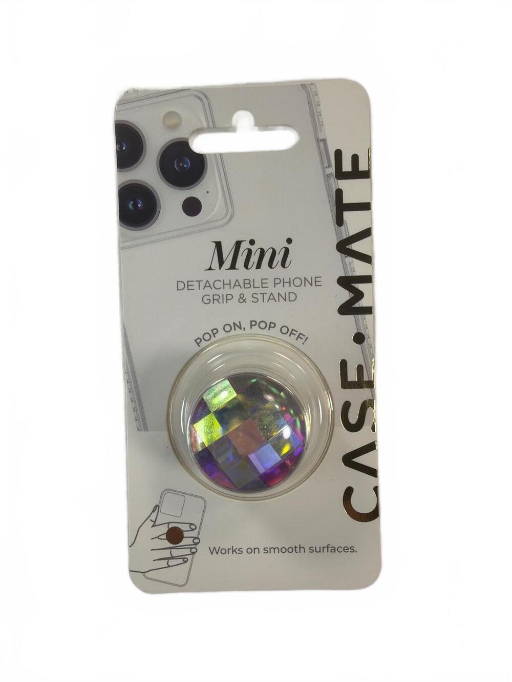 Case-Mate Mini Detachable Phone Grip & Stand with Iridescent Gem Pop On Off NEW